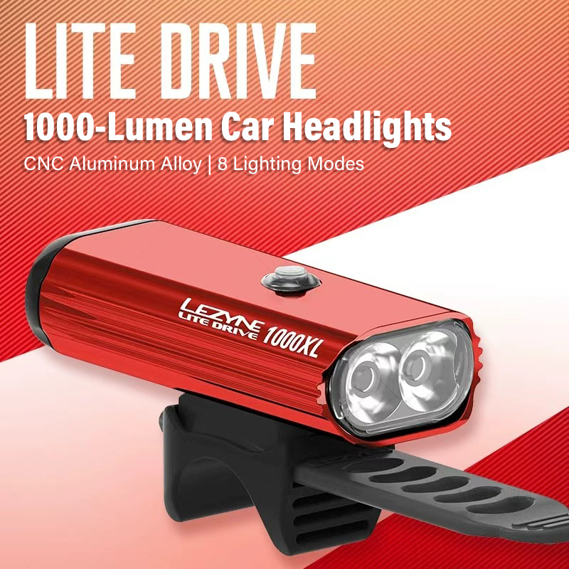 Rechargeable Bicycle Headlight 1000 Lumen - Lampe de vélo LEZYNE 1000 lumens