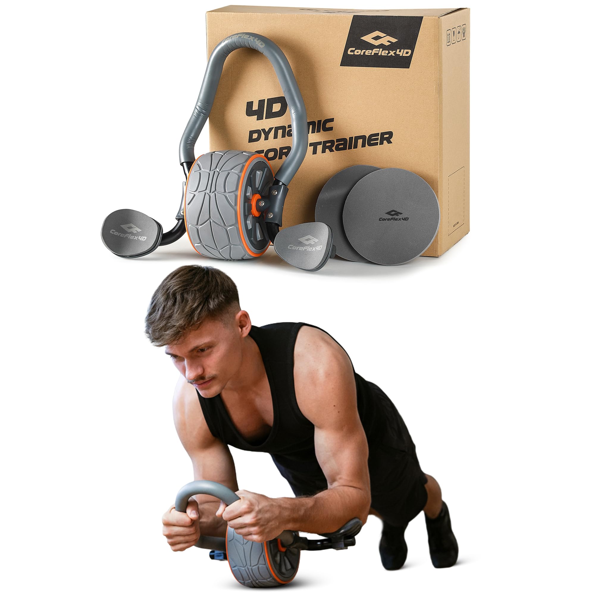 Ab Roller Wheel With Elbow Support - Roue abdominale CoreFlex4D avec support pour
