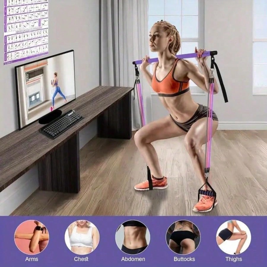 Kit de barre de Pilates avec b - Pilates Bar Kit With Resistance Bands avis et prix